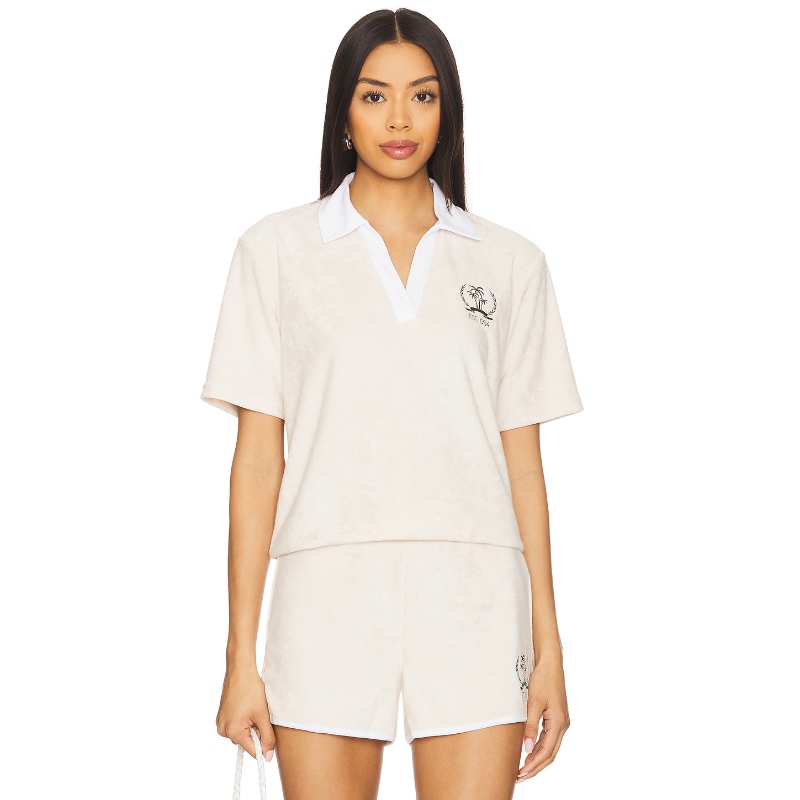 Barefoot Dreams COZYTERRY POLO 衫 奶油色 y2k辣妹风REVOLVE小