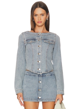 Amanda Uprichard SCORPIO 上装 蓝色 y2k辣妹风 REVOLVE小众新款