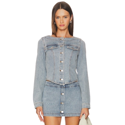 Amanda Uprichard SCORPIO 上装 蓝色 y2k辣妹风 REVOLVE小众新款