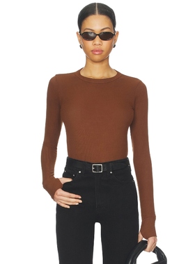 Michael Lauren Alick Longsleeve Fitted Top 干邑白兰地色REVOL