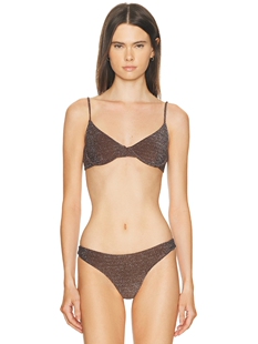 MIKOH LUREX BOSA 比基尼内衣 revolve小众新款 巧克力色