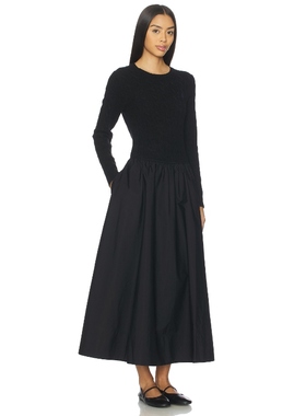 Polo Ralph Lauren Cable Knit Poplin Dress 黑色 老钱风REVOLVE
