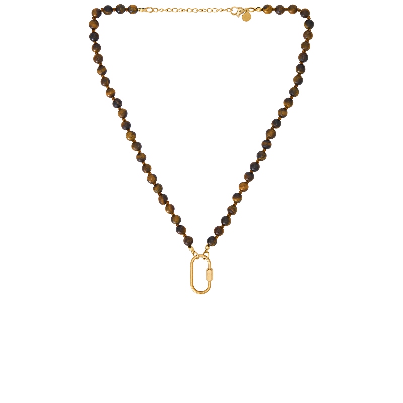 petit moments CARABINER 珠饰项链 棕色REVOLVE小众新款