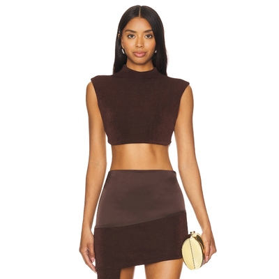Khanums Backless Cropped Tee 棕色 y2k辣妹风REVOLVE