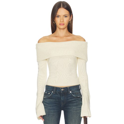 SNDYS OFF SHOULDER 毛衣 白色REVOLVE小众新款