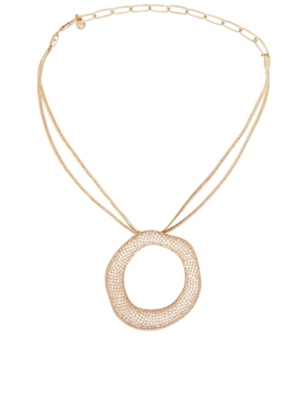 Ettika OPEN CIRCLE PAVE 垂褶项链 金属金色REVOLVE小众新款