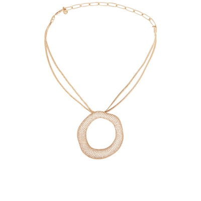 Ettika OPEN CIRCLE PAVE 垂褶项链 金属金色REVOLVE小众新款