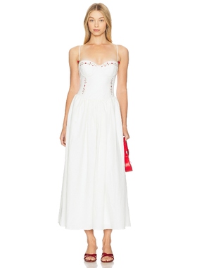 Runaway The Label 白色吊带连衣裙中长款裙子度假风REVOLVE新款