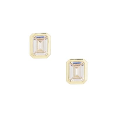 SHASHI EMERAL CUT BEZEL 铆钉耳饰 金属REVOLVE新款