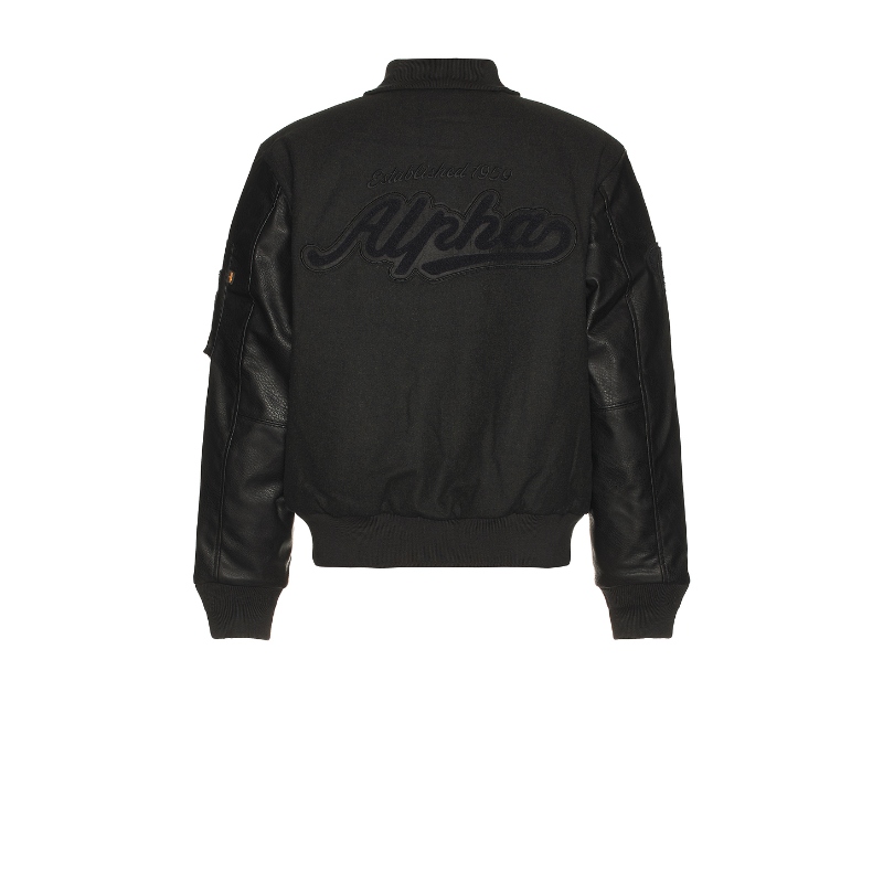 [秋冬新品]ALPHA INDUSTRIES 阿尔法工业 莱特曼夹克黑色REVOLVE
