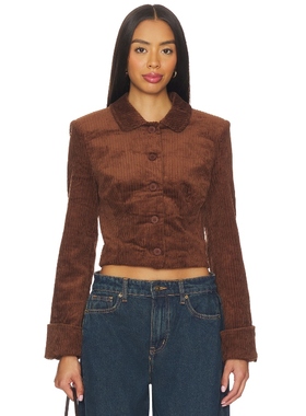 LIONESS 夹克 巧克力色复古美式休闲风短款外套REVOLVE小众新款