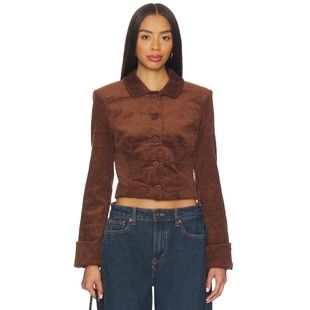 LIONESS 夹克 巧克力色复古美式休闲风短款外套REVOLVE小众新款