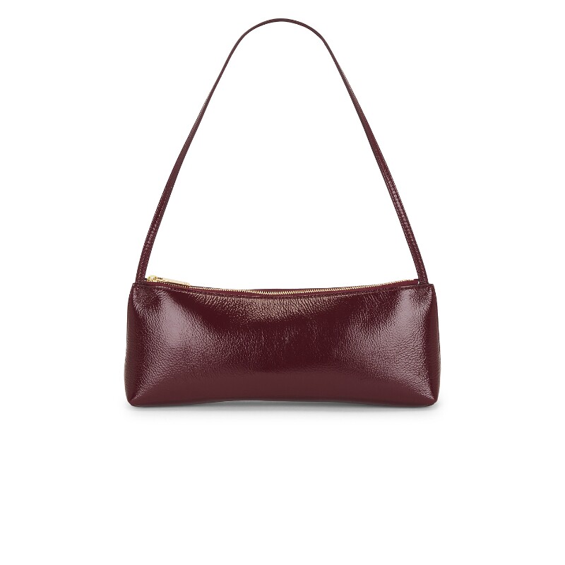 Mansur Gavriel酒红色皮革单肩包通勤风拉链通勤手提包REVOLVE