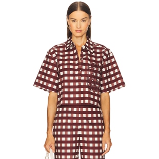 Clea FLAVIO 方廓形衬衫 酒 y2k辣妹风REVOLVE小众新款