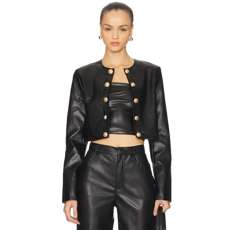 LIONESS AMELIE CROPPED 夹克 黑色 美式休闲风REVOLVE小众新款