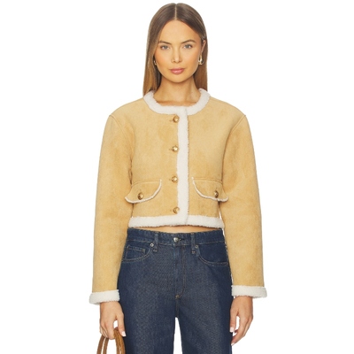 [冬季新品]BLANKNYC 夹克 棕黄色人造麂皮外套美式休闲风REVOLVE