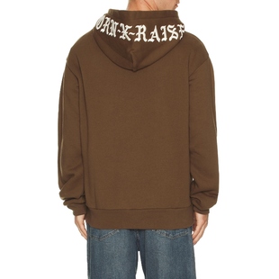 棕色REVOLVE小众新款 Raised 连帽衫 EMBROIDERED Born