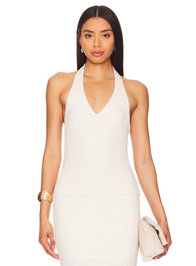 LNA Sophie Rib Halter Top 白色REVOLVE小众新款