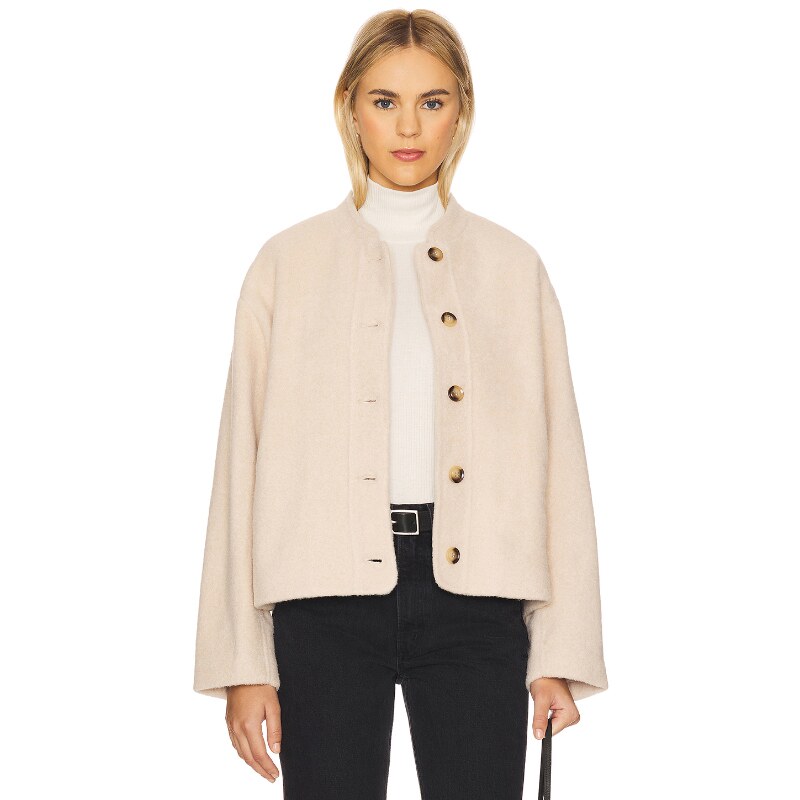 [早秋新品]Elodie the Label 米色麦尔登呢外套 REVOLVE简约通勤