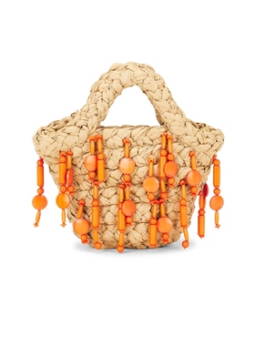 SIMONMILLER BEADED MERCADO 迷你手提包 Beige,OrangeREVOLVE小