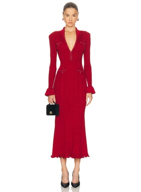 self-portrait 裙子 红色小众新款