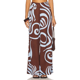 Eugenia Fernandez SENDA 长裤 棕色 美式休闲风 REVOLVE小众新款