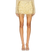 Resort Mini Yasmin Asta Hand Beaded Skirt 金属金色REVOLVE小