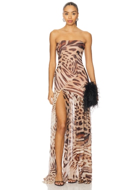 retrofete NICOLE 裙子 棕黄色 性感礼服REVOLVE小众新款