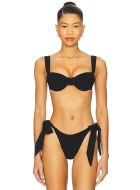 FAITHFULL THE BRAND SOL 比基尼文胸上装 黑色 y2k辣妹风REVOLVE