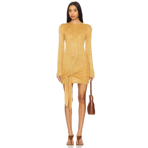Flook The Label SORAYA 针织连衣裙柠檬色REVOLVE小众新款