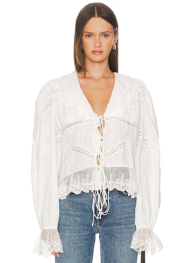 [冬季新品]Scarlett Poppies ROSALIA 上装 白色REVOLVE小众