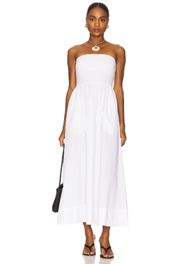 Enza Costa Cotton Resort Strapless Dress 白色REVOLVE小众新款