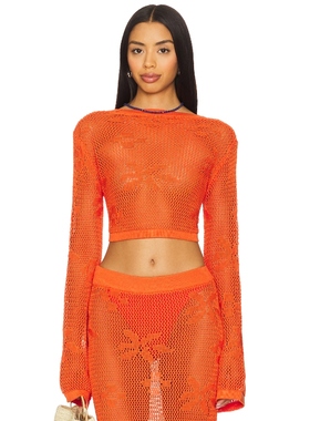 SNDYS TERRA 上装长袖上衣 橙色y2k辣妹风REVOLVE小众新款