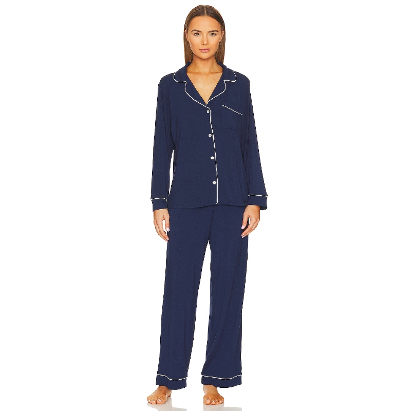 eberjey 长款翻领睡衣套装纯色简约舒适家居服REVOLVE小众新款