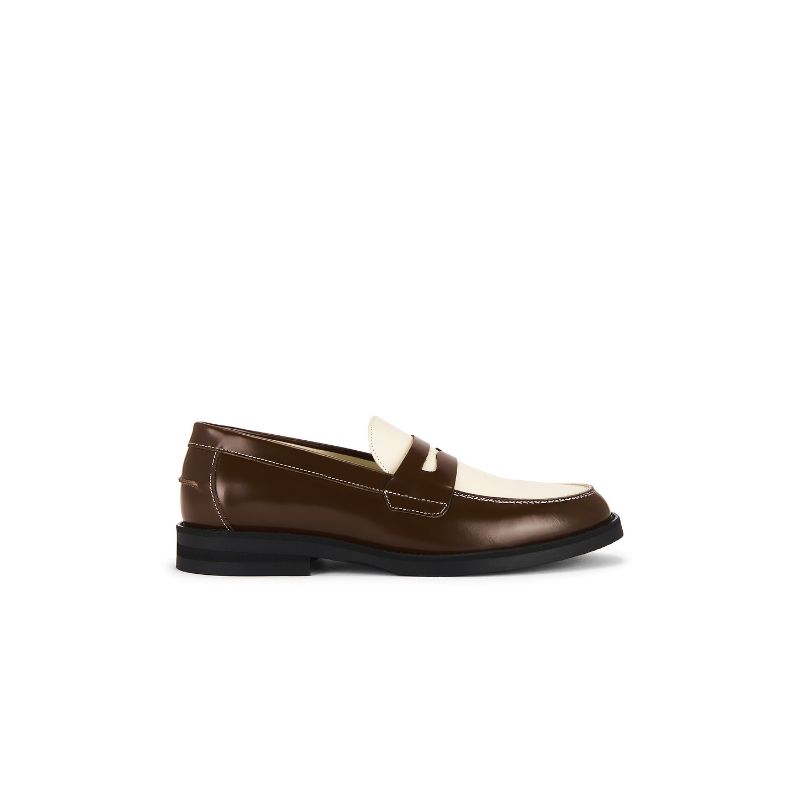 Duke + Dexter Wilde Penny Loafer Brown,Cream 男款 REVOLVE小