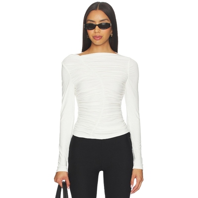 [冬季新品]MADISON THE LABEL  长袖上衣 白色y2k辣妹风REVOLVE