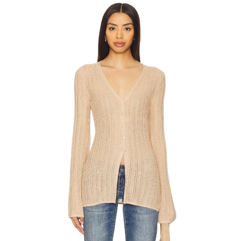 [冬季新品]Lovers and Friends 网眼轻薄针织开衫防晒罩衫REVOLVE