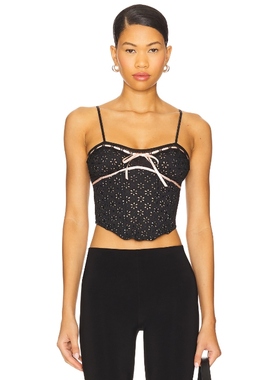[冬季内搭]For Love & Lemons 爱柠檬 紧身胸衣 黑色REVOLVE