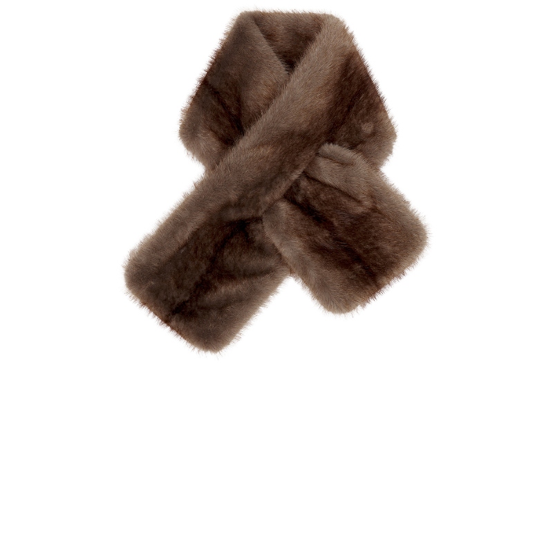 Lovers and Friends FAUX MINK SCARF 围巾 灰褐色REVOLVE小众新