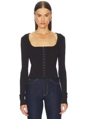 GRLFRND HOOK ＆ EYE LONG SLEEVE TEE T恤 黑色 y2k辣妹风REVOLV