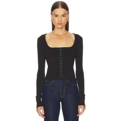 GRLFRND HOOK ＆ EYE LONG SLEEVE TEE T恤 黑色 y2k辣妹风REVOLV