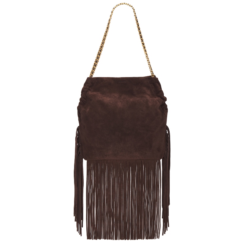 Veronica Beard Fringe Slouch Shoulder Bag 棕色 REVOLVE小众新