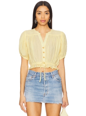 Free People WE THE FREE LITTLE CLOUD 衬衫 黄色