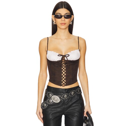 [秋冬新品]Frankies Bikinis RANCH 上衣棕色辣妹风REVOLVE新款