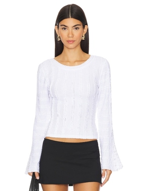 【海外直邮】Free People 长袖上衣白色简约圆领y2k辣妹风REVOLVE