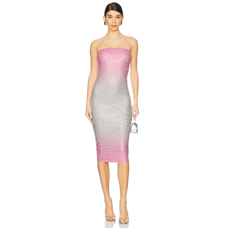 retrofete LAINA 亮片装饰裙 粉色 性感礼服REVOLVE小众新款