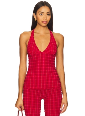 Peachy Den CINDY 上装 红色 REVOLVE小众新款