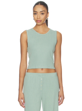 LESET Pointelle Sleeveless Crew revolve小众新款