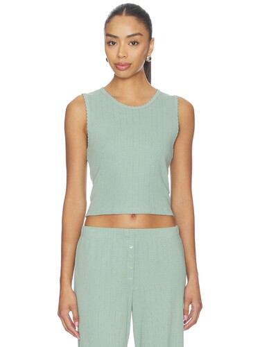 LESET Pointelle Sleeveless Crew revolve小众新款