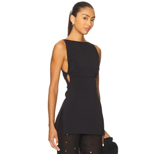 Bridge y2k辣妹风REVOLVE小众新款 DOMENIC 黑色 船领上装 Bec